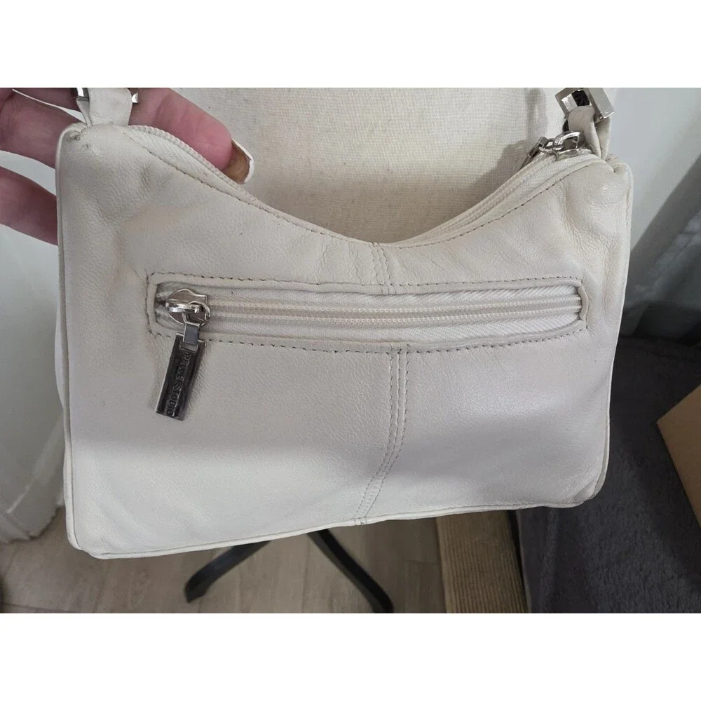 Vintage Wilson White Leather Pelle Studio Small Crossbody Shoulder Bag Chain GuC